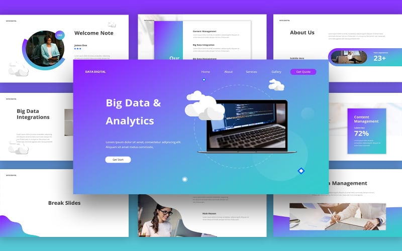 data digital powerpoint template original