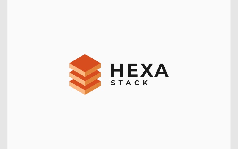 data storage hexagon stack d isometric logo original