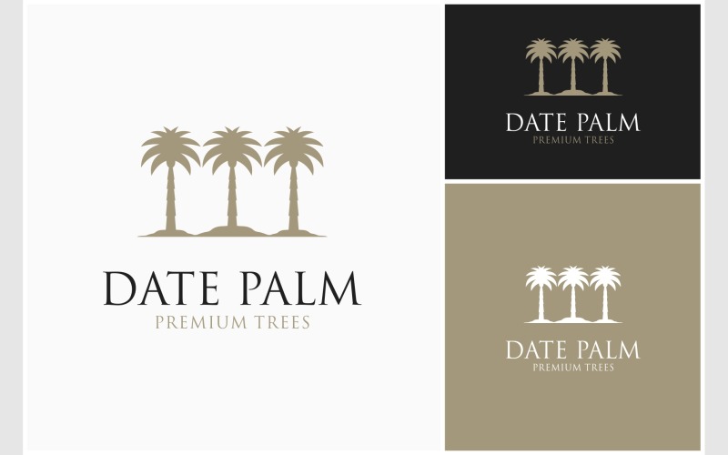 dates palm tree silhouette logo original