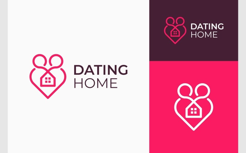 dating couple home house logo original