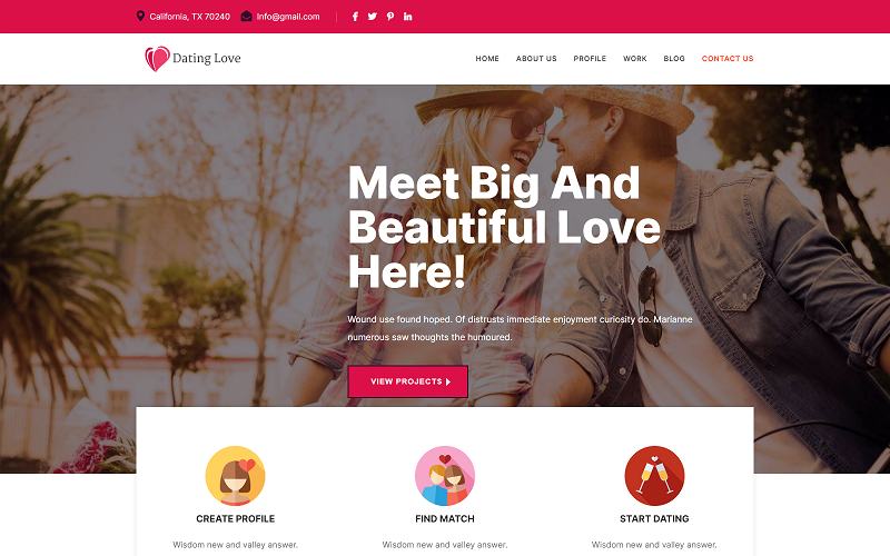 dating love landing html template original