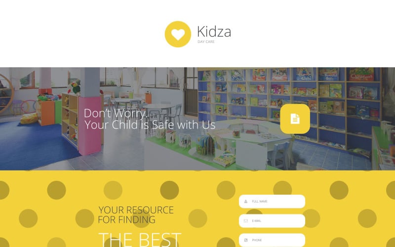 day care responsive landing page template original