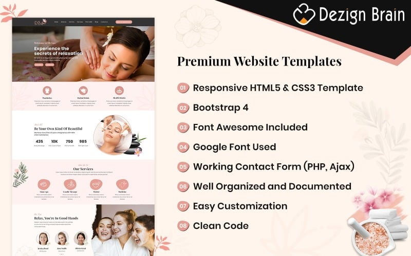 db spa amp beauty bootstrap landing page template original