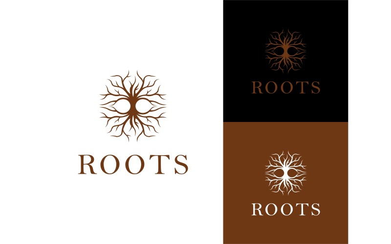 dead tree root logo illustration original