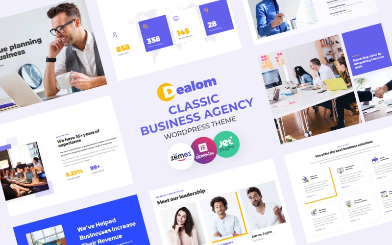 dealom classic business agency wordpress elementor theme original