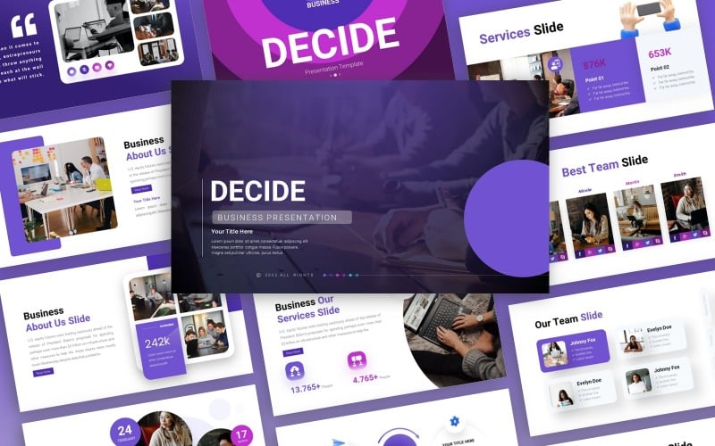 decide business multipurpose powerpoint template original