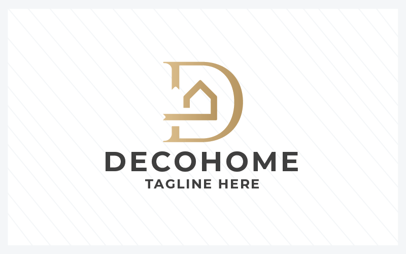 deco home letter d pro logo template original