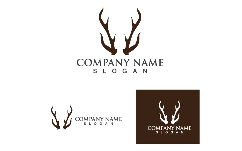 deer horn template logo and symbol vol original