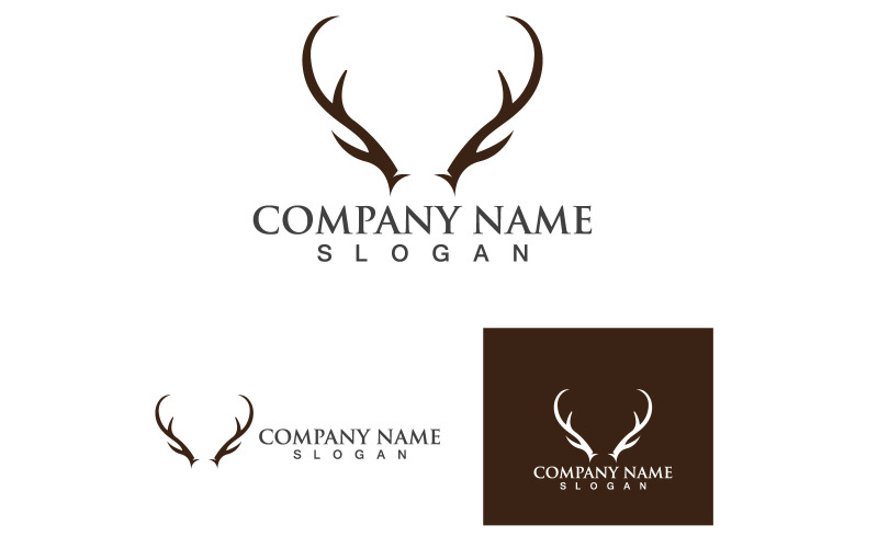 deer horn template logo and symbol vol original