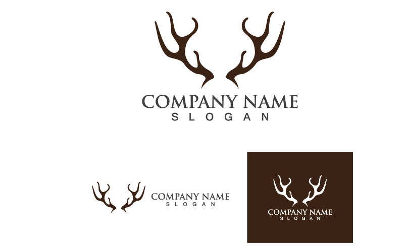 deer horn template logo and symbol vol original