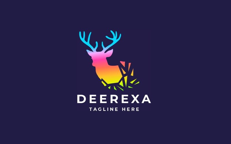 deer pixel professional logo template original