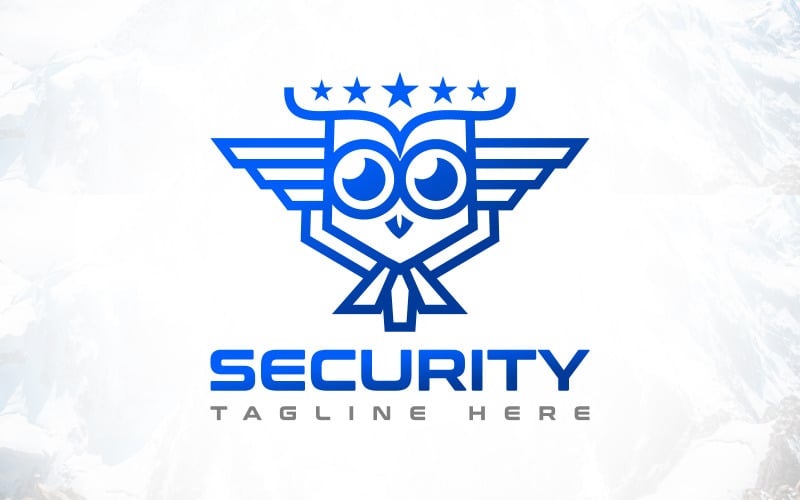 defense owl bird security logo design original