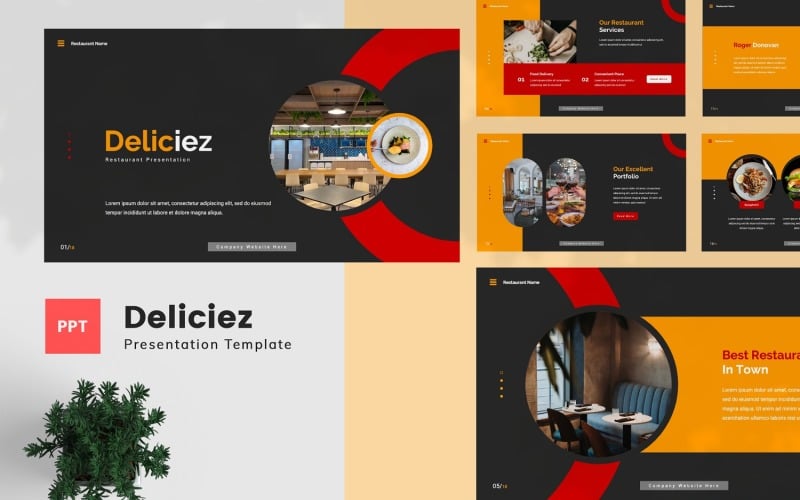 deliciez restaurant powerpoint template original