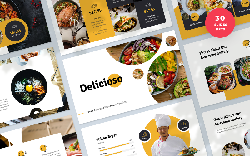 delicioso food and beverages presentation powerpoint template original