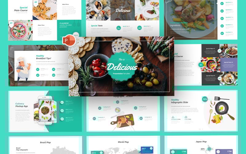 delicious food powerpoint template original