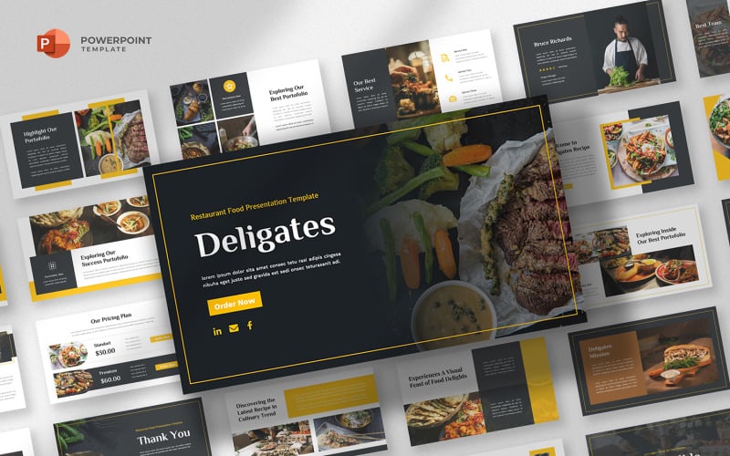 deligates food amp restaurant powerpoint template original