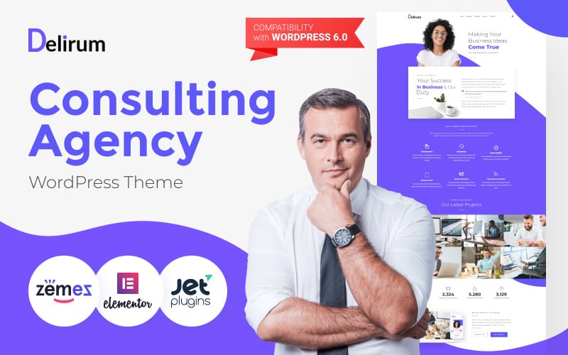 delirum corporate landing wordpress theme original