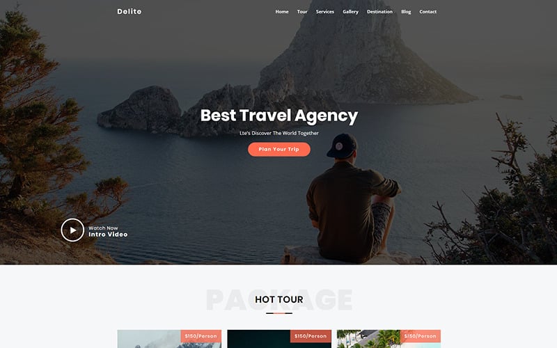 delite travel agency html landing page template original