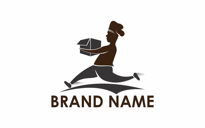 deliver food flat logo template original