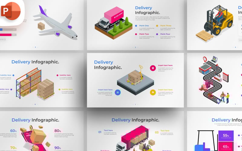 delivery powerpoint infographic template original