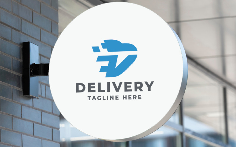 delivery service letter d pro logo template original