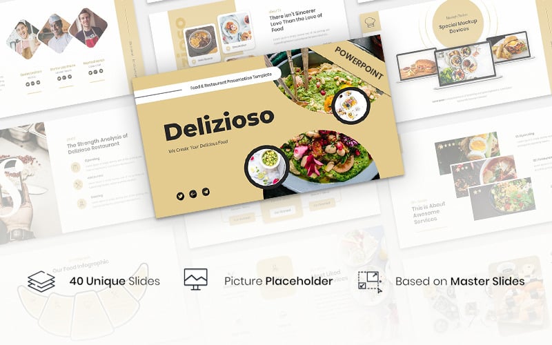 delizioso food amp restaurant presentation powerpoint template original