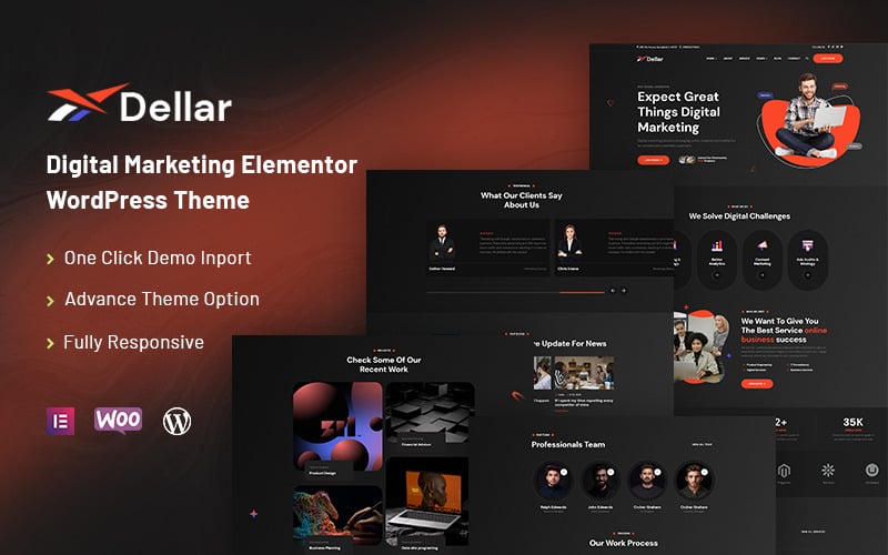 dellar digital marketing elementor wordpress theme original