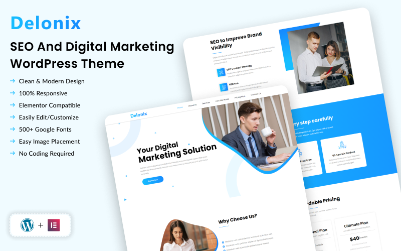 delonix modern seo and digital marketing wordpress theme original