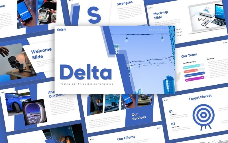 delta technology presentation powerpoint template original