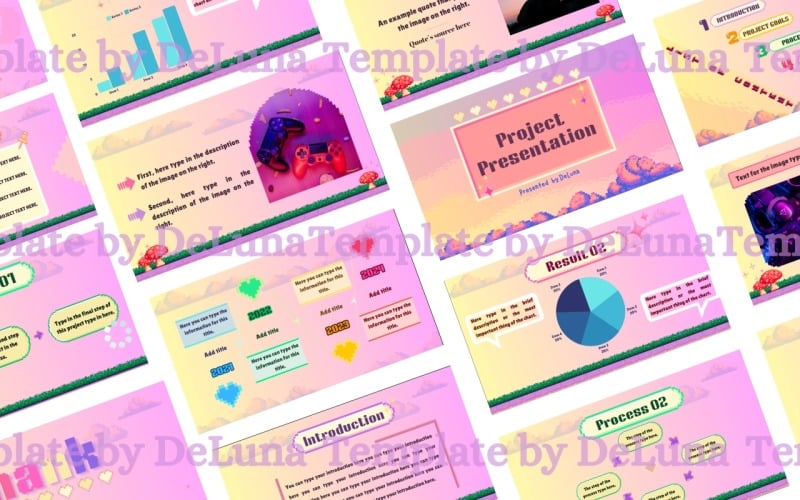 deluna pixel style canva presentation template original