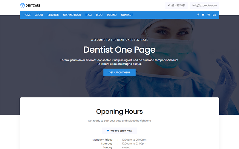 dent care dentist html landing page template original