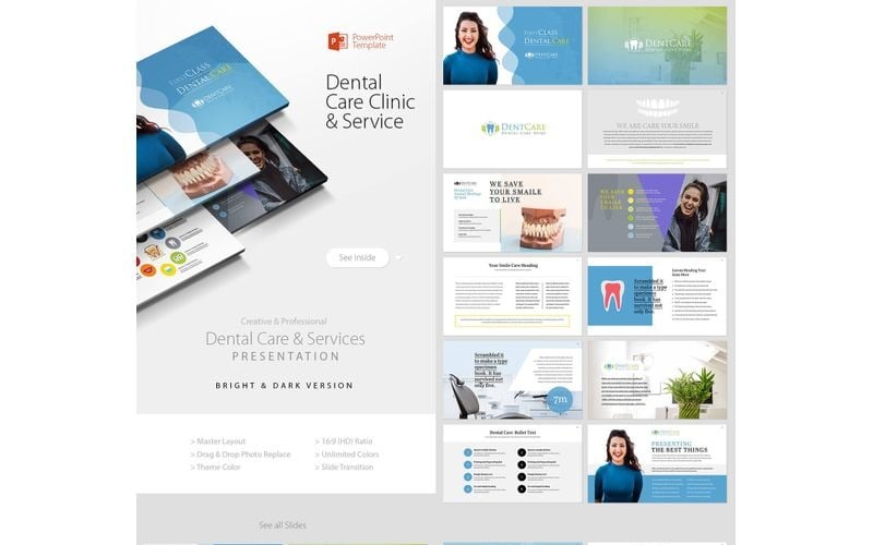 dental care clinic dentist service powerpoint template original