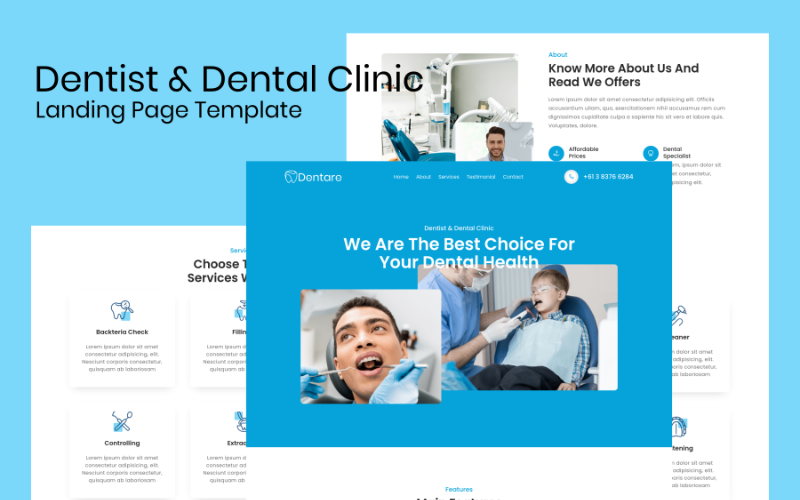 dentare dentist amp dental clinic landing page template original