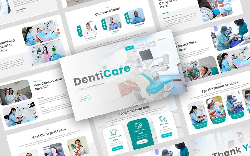 denticare dental clinic powerpoint template original
