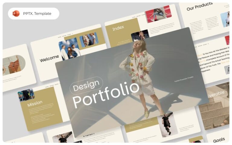 Design Portfolio PowerPoint Presentation Template - Template Witch