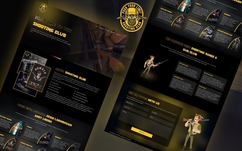 designaim gun shooting landing page original