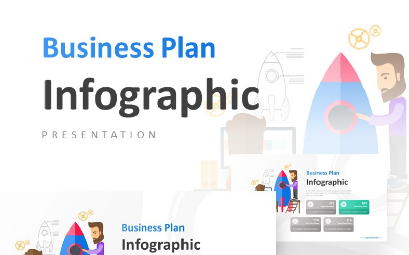 designing rocket with four creative infographic powerpoint template original