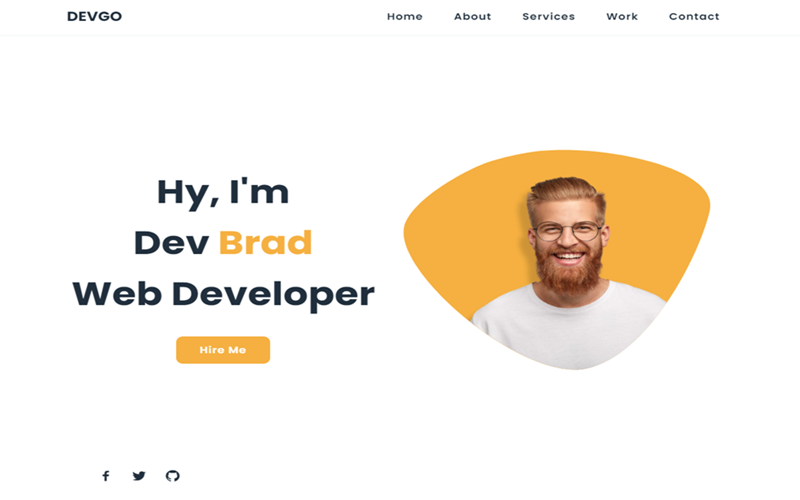 devgo responsive onepage personal portfolio html template original