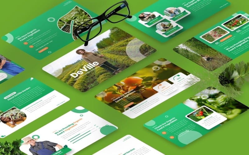 deville organic food amp vegetables powerpoint template original