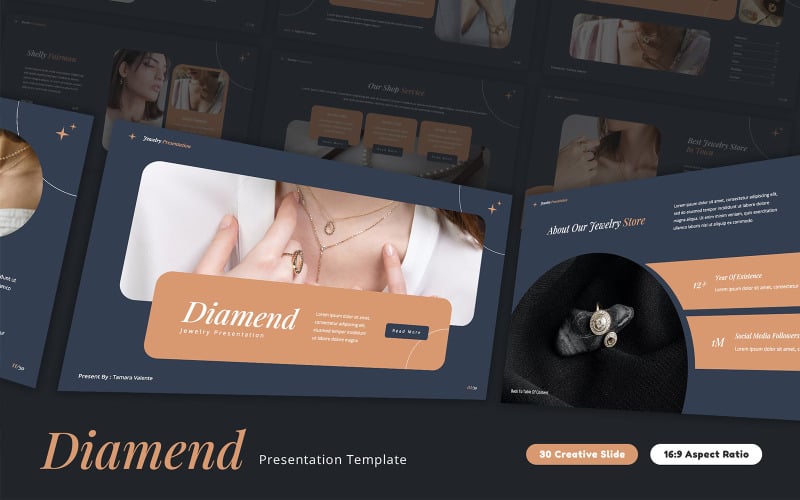 diamend jewelry powerpoint template original