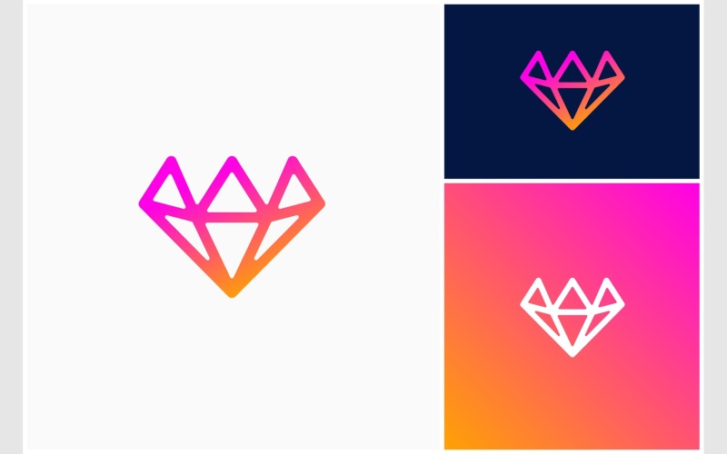 diamond gemstone colorful logo original