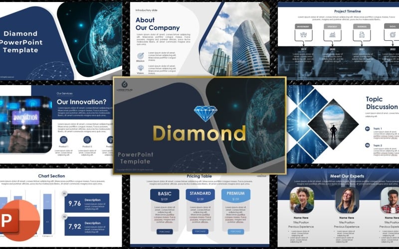 diamond pitch deck powerpoint template original