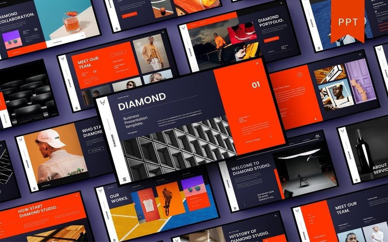 diamond powerpoint template original