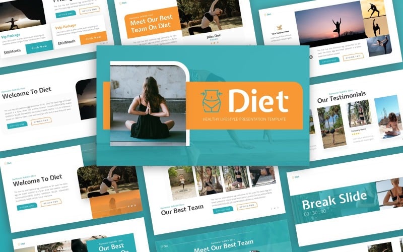 diet healthy lifestyle multipurpose powerpoint template original