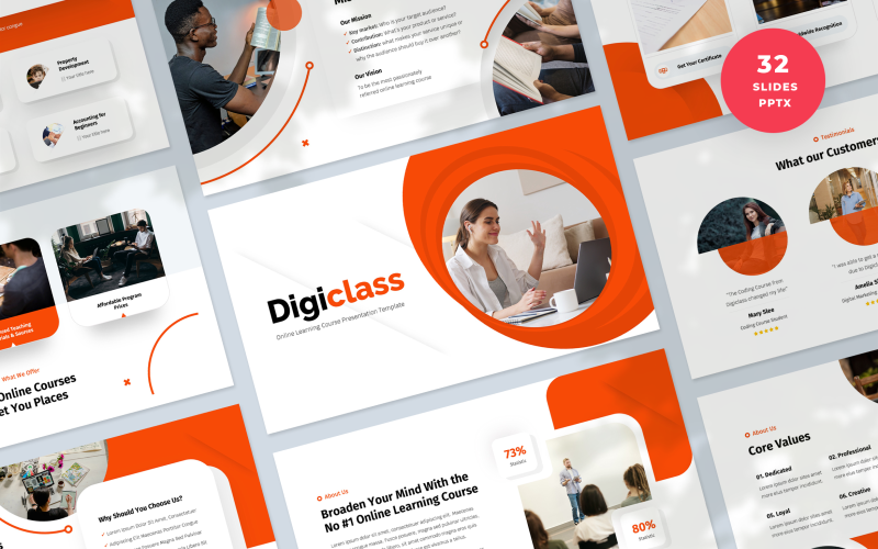 digiclass online education powerpoint template original