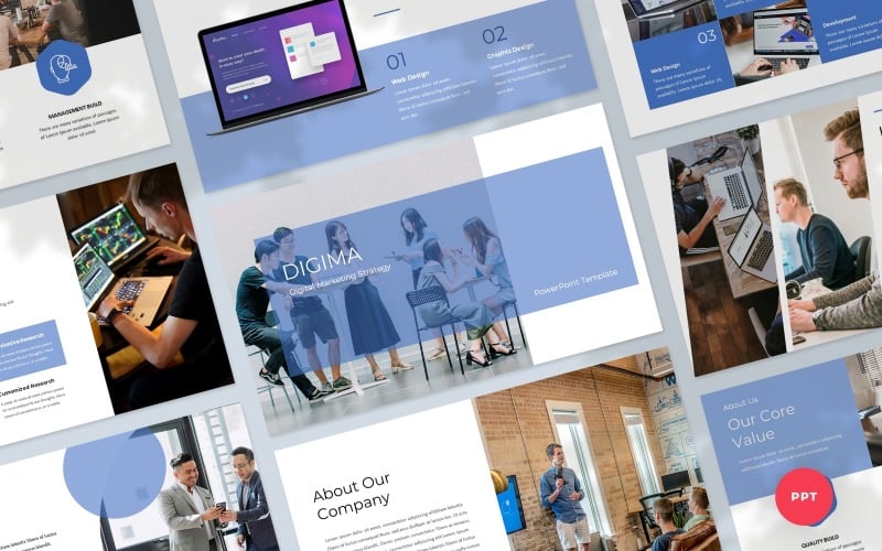 digima digital marketing powerpoint presentation template original