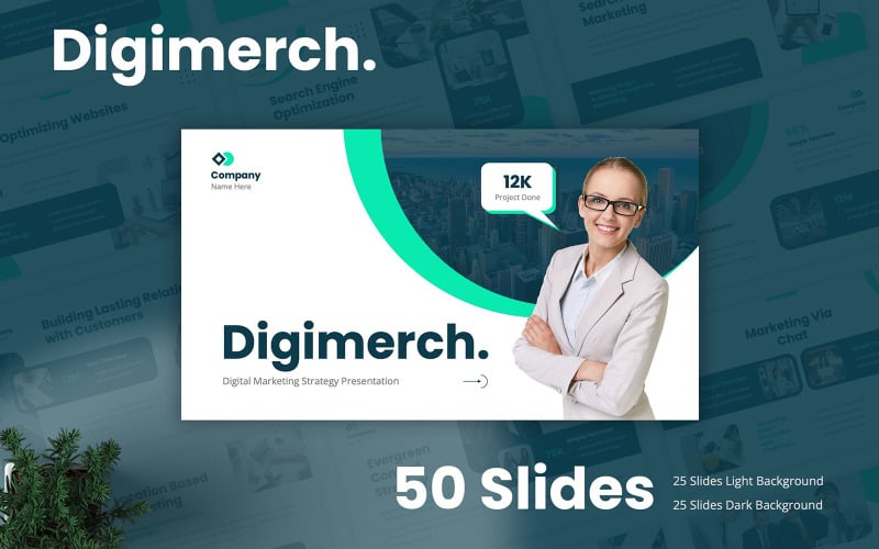 digimerch digital marketing strategy powerpoint template original