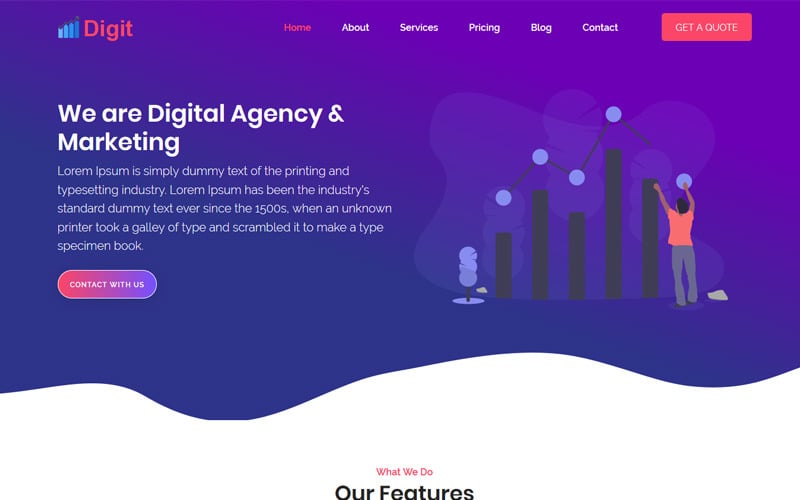 digit landing page template original