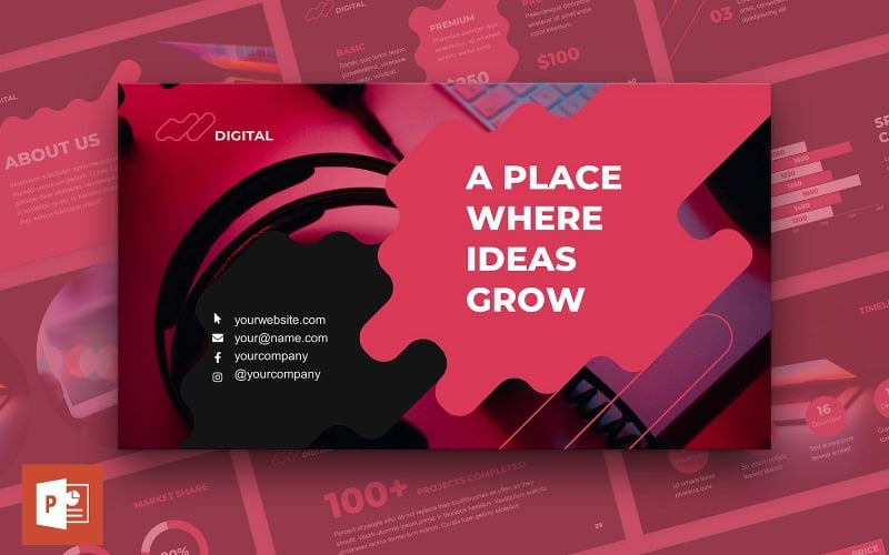 digital advertising agency presentation powerpoint template original
