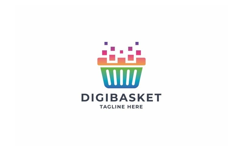 digital basket pixel logo original